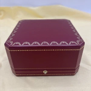 Cartier Red Empty Box Gold Filigree Trim Jewelry Gift Love Bracelet Watch Etc B - Picture 1 of 16