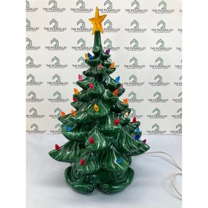 Vintage Ceramic Light-Up Christmas Tree with Multicolor Bulbs TESTED WORKS - Picture 1 of 4