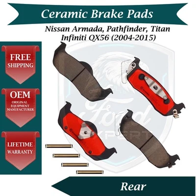 Kit de pastillas de freno traseras de cerámica Brembo OEM para Infiniti Nissan 2004-2015 9 años de garantía Foto 1 de 4