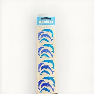 Vtg Hambly Mini Dolphin Stickers Prismatic Ocean Blue Beach Vacation Sea Life - Picture 1 of 7