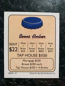 Monopoly BREWOPOLY Boont Amber TITLE DEED CARD Game Replacement Piece / Card - Picture 1 of 3