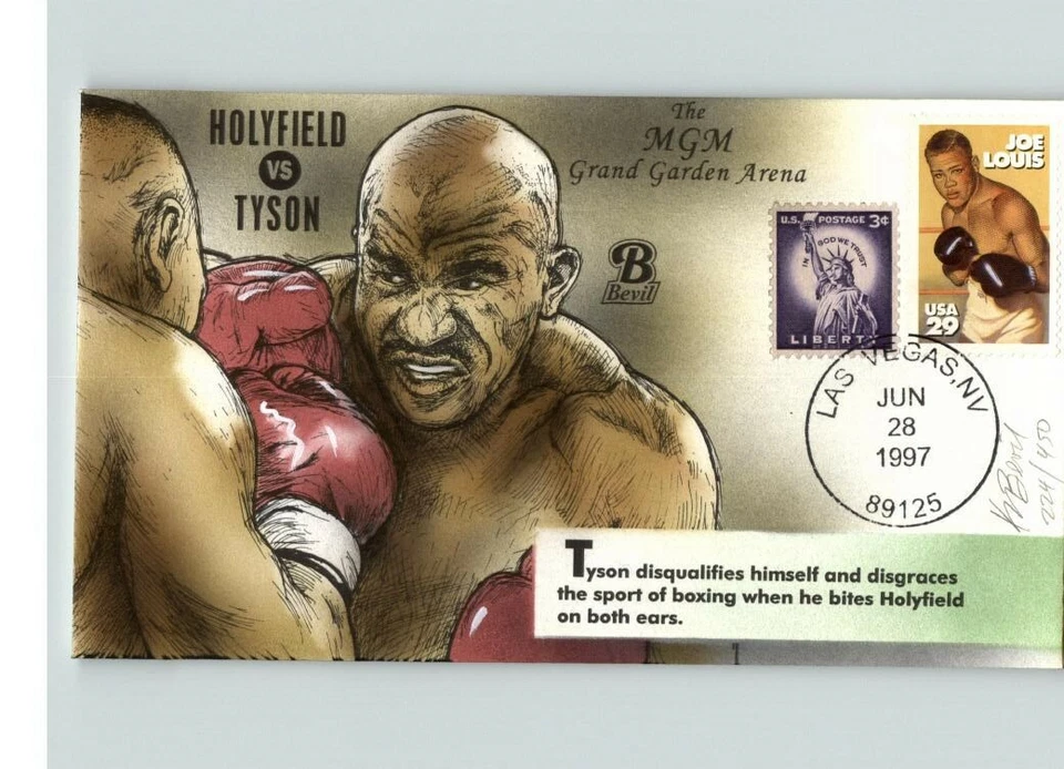 Hand Painted HOLYFIELD vs. TYSON, Boxing, 1997 Tyson Bites Holyfield on ears - Image 1 of 1