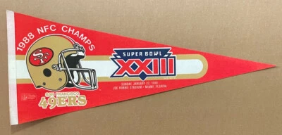 BANDERÍN DE FIELTRO Super Bowl XXIl Vintage 1988 11" x "30 ¡mira qué hallazgo!!!! Foto 1 de 4