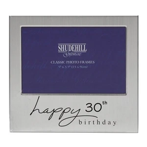 Happy 30th Birthday Satin Silver Photo Frame 30 Birthday Picture Frame, Boxed - Picture 1 of 3