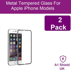 2X Full Edge Metal Tempered Glass Screen Protector For iPhone 11 Pro Max XR 7 8 - Picture 1 of 8