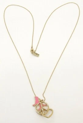 Collar cadena bola 30" ROSA VICTORIA'S SECRET Peace Love esmalte perro dijes Foto 1 de 4