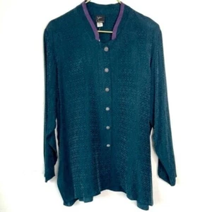 JILA BOULDER CO TWO TONE BUTTON DOWN BLOUSE SIZE M - Picture 1 of 6
