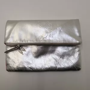 Victoria's Secret Silver Angel Etched Fold-Over Clutch Bag Shiney - Picture 1 of 8