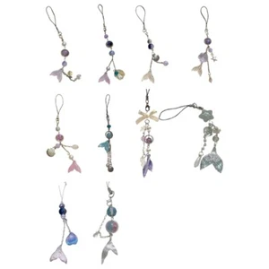 Chic Handmade Beaded Phone Tassels Sturdy Acrylic Fish Tail Designs Phone Chain - Zdjęcie 1 z 17