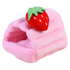 Pink Cotton Hamster Nest Warm Pet Bed House Cartoon Strawberry Design