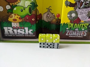 Risk Plants vs Zombies 6 Replacement Dice: 3 Gray and 3 Green - Picture 1 of 3