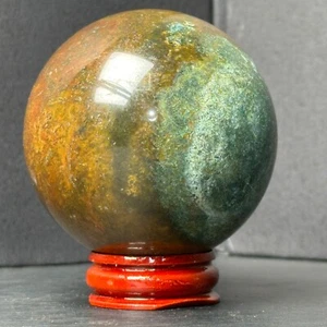 247G Natural Ocean jasper Ball Quartz Crystal Sphere Reiki Healing - Picture 1 of 13