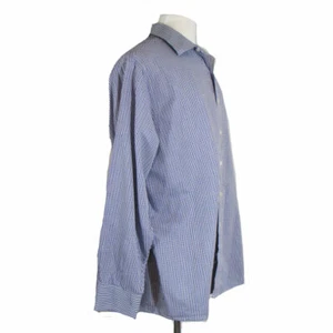 Michael Kors Men's 17-1/2, 34/35 Cotton Purple Check Long Sleeve Shirt Pristine - Picture 1 of 8