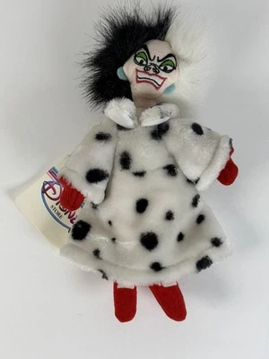 Disney Cruella de Vil Mini Bolsa de Frijoles Peluche 101 Dálmatas 9" Nuevo con Etiquetas Cruella Deville Foto 1 de 4