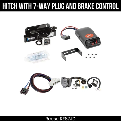 Paquete de remolque de enganche + control de freno para 03-08 Ram 1500 03-10 2500 3500 Exc enganche OEM Foto 1 de 4