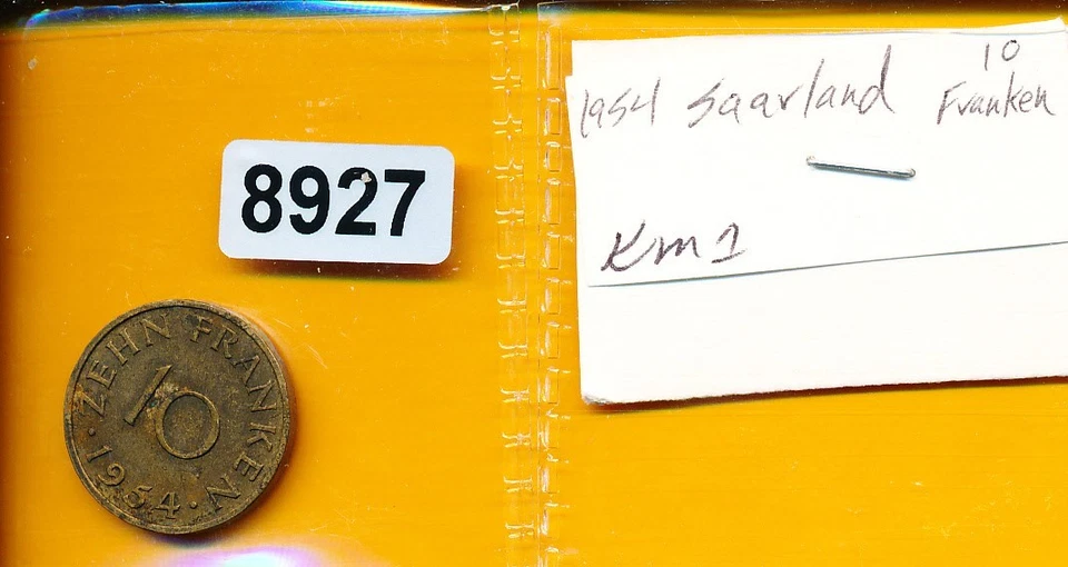 SAAR - 1954 - 20 FRANKEN - KM2 - #8927 - Image 1 of 1