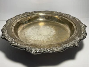 Vintage Silver Plated 13 1/2" Footed Ornate Tray - Heavyweight 2 pds 6 ounces! - Picture 1 of 14