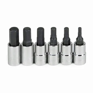 1/4"Drive Hex Bit Socket Set, 6pcs, Clip Rail. 3-8mm Chrome. Williams JHW30904 - Picture 1 of 1
