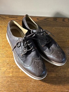 Cole Haan Grand OS Wingtip Derby Oxford Dress Shoe Men USA Sz 7M Dk Brown - Picture 1 of 9