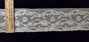 Vintage/Antique Ecru, Cotton Leavers Lace  4-1/2 Yards - Picture 1 of 1
