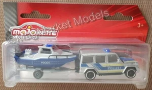 MAJORETTE · MERCEDES-BENZ AMG G63 + TRAILER & POLICE BOAT · NEW IN SEALED PACK - Picture 1 of 3