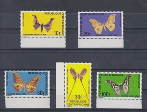 TIMBRE STAMP 5 CENTRAFRIQUE Y&T#69-73 PAPILLON BUTTERFLY NEUF**/MNH-MINT ~B37 - Imagen 1 de 1