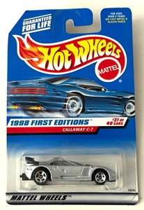 Hot Wheels 1998 First Editions Callaway Corvette C7 in Silver Collector #677 - Picture 1 of 2