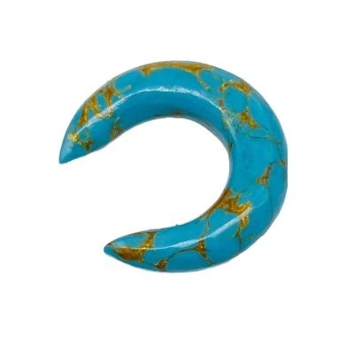 Blue copper Turquoise Organic Stone , Septum Pincher  size 12g to 5/8'and custom - Image 1 of 4