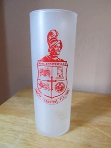 ST. AUGUSTINE, FLORIDA 400th Anniversary 1565-1965 Tall Frosted Glass Tumbler - Picture 1 of 7
