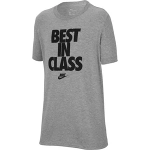 Nike Big Kid Boys Sportswear Best in Class Tee T-Shirt Grey / Black SZ L NEW - Picture 1 of 3