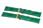 Bracelet de montre véritable crocodile cousu vert fait main en Italie