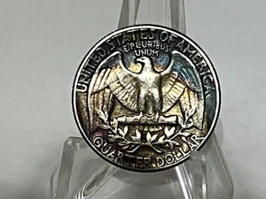 1957 25c Silver Washington Quarter - Type B Reverse - Toning # WD149 - Picture 1 of 4