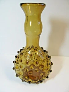 Hobnail Flasche Vase Gold Amber Genie mundgeblasen 9'' MCM 9'' hoch Italien Vintage - Bild 1 von 12