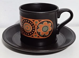 Kiln Craft Cup And Saucer Set Brown Orange K-675 England Ironstone Staffordshire - Picture 1 of 10