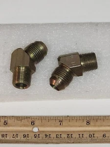 3/8" Flare X 3/8" Mnpt Elbow 45 Adapter Union Fitting Zinc Plated 2 Pack - Picture 1 of 5