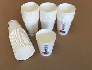 100 bicchieri di carta bianchi per caffé bevande 250 ml 8oz bicchiere 100% bio - Foto 1 di 2