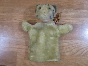 Pupazzo a mano Steiff vintage gatto occhi verdi - Foto 1 di 4