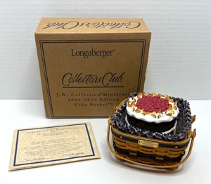 Longaberger 2002 J W Collectors Club Mini Kuchenkorb mit Kuchen & Box - Bild 1 von 9