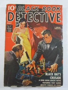Black Book Detective Pulp v.2 #2, May 1944 VG Great Skull Chess Hand Stab Cover! - Picture 1 of 5