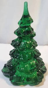 Vintage Fenton Emerald Green Art Glass Christmas Tree Holiday Pine Tree 6" - Picture 1 of 4