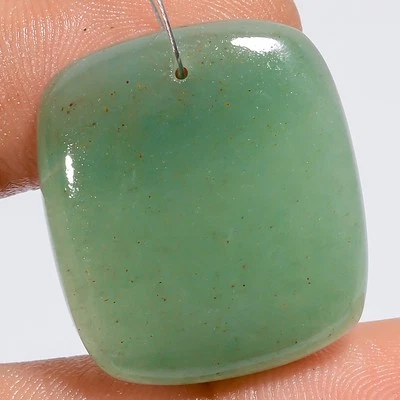 Green Aventurine Radiant Cabochon Drilled Gemstone 32 Ct. 24X21X4 mm A-35091 - Image 1 of 2