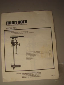 Minn Kota Model 35m Owner's Instruction Manual - Bild 1 von 4