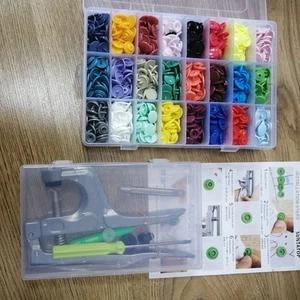 Multicolor Fasteners Kit Plastic Snap Button Inc Fastener Pliers Tool Kit - Picture 1 of 5