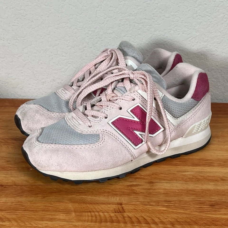Zapatilla deportiva New Balance 574 niñas 13 V1 Konkrete Jungle con cordones rosa cristal Foto 1 de 4