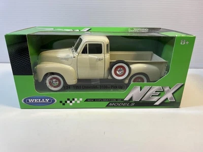 1953 Chevy 3100 Pickup Diecast Model Car: 1/24 Scale, New In Box By Welly - Image 1 of 4
