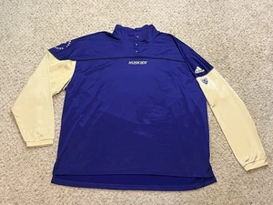Washington Huskies Adidas Team Issued Purple Gold T Snap Pullover Size XXL EUC - Picture 1 of 6