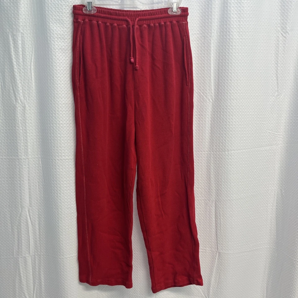 Pantalones deportivos vintage Vittadini de algodón tejido gofre rojo Y2K. Mediano Foto 1 de 4