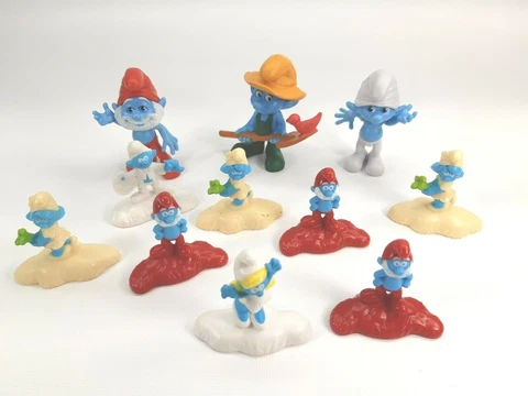 Peyo The Smurfs Papa Smurf Farmer Clumsy Smurfette Figure Figurines 2011 2017 Cover