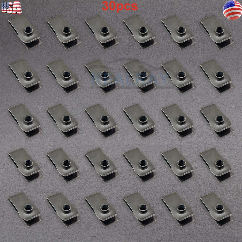 realray 64941 - 30pc Extruded U Nut M6-1.0 Screw Size for GM: 11503715 - Изображение 1 из 4