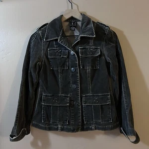 Y2k Corduroy Jacket Women’s Small Green Distressed Bella Swan Dark Academia - Picture 1 of 5